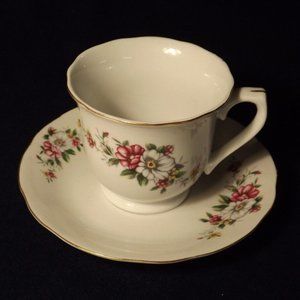 China Floral Tea Cup and Saucer